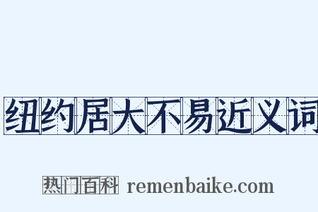 纽约居大不易近义词是什么意思的图片